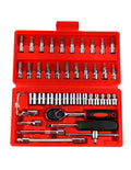 Juego de Herramientas con Matraca y Dados de Precisión, Kit de Llave de Trinquete Reversible con Puntas Intercambiables y Extensión, Estuche Organizador Mecánico para Mantenimiento Automotriz y Hogar